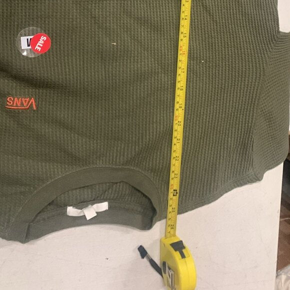 VANS WOMEN’S Size VN0A4SCAKCZ LORRAINE LONG SLEEVE THERMAL TOP LOGO Green Cotton - Picture 12 of 13